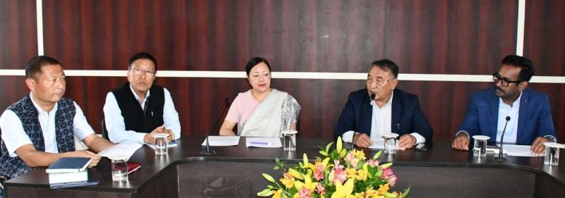 Advisor Er Kropol Vitsu and others during the Kohima DPDB meeting held on May 18. (DIPR Photo)